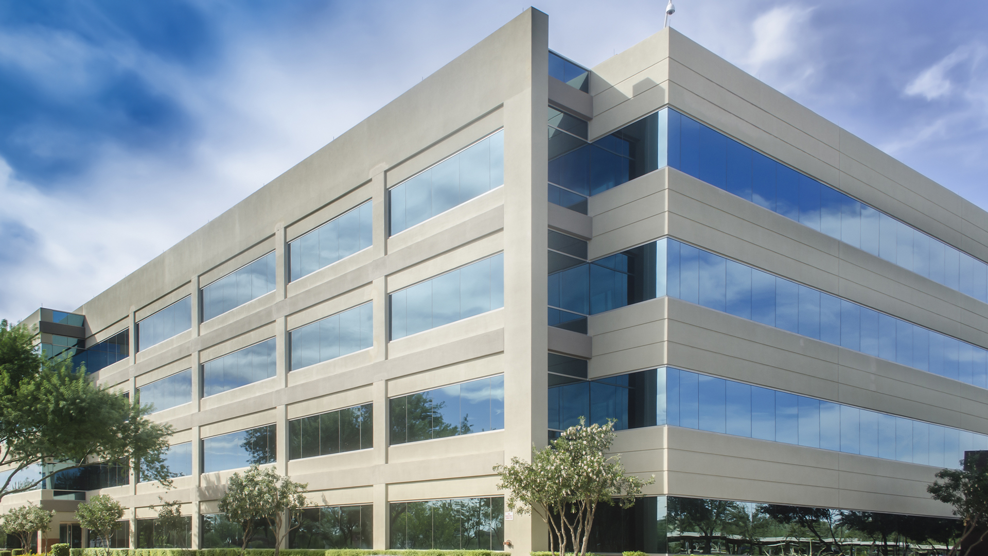 A large corporate building